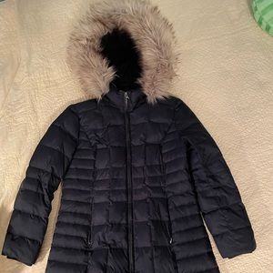 Navy blue Talbots Winter Coat w/ detachable hood Sp